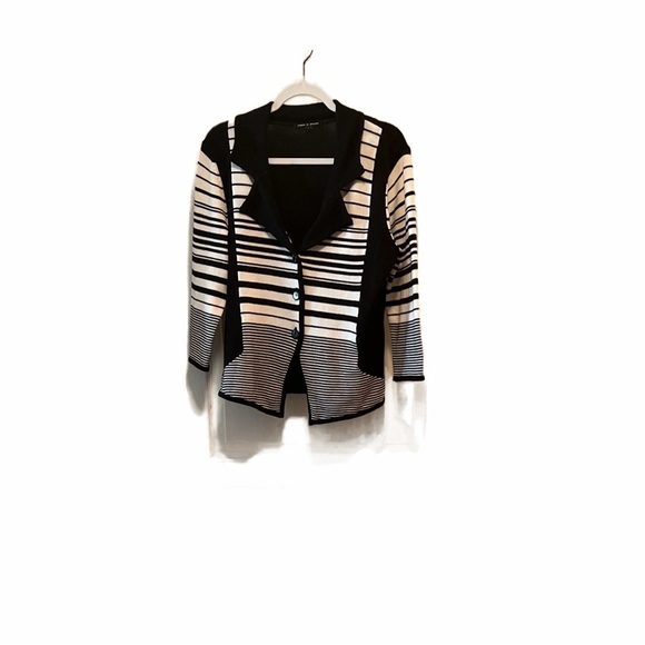 Cable & Gauge black and white sweater/ jacket size large - Picture 1 of 6